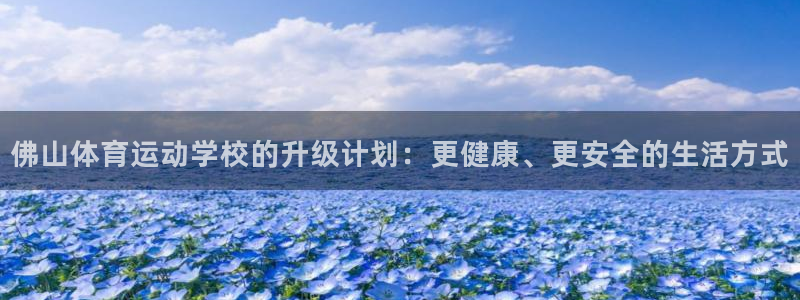 三亿体育网页版：佛山体育运动学校的升级计划：更健康、更安全的生活方式